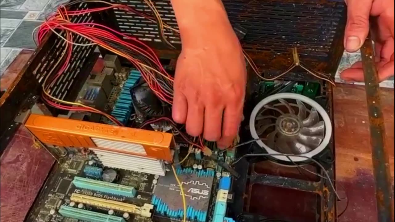 Restoration old computer picked up from the dump | Restoring dusty PC main Asus Intel pentium