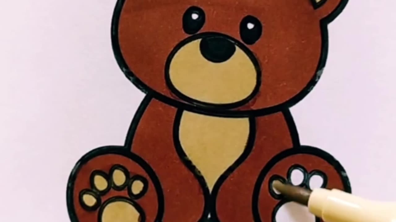 Colouring in teddy bear