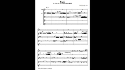 J.S. Bach - Well-Tempered Clavier: Part 1 - Fugue 06 (Flute Quintet)