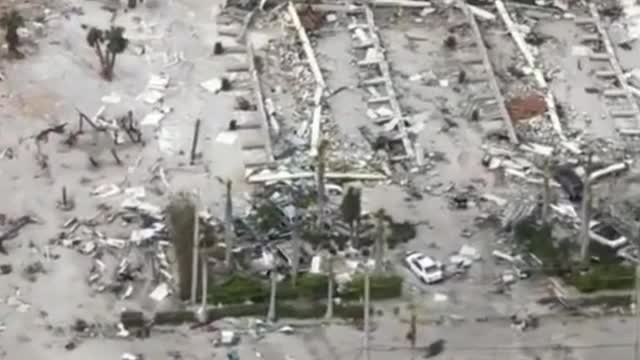 AERIAL FOOTAGESHOWS DAMAGE AFTERHURRICANE IAN