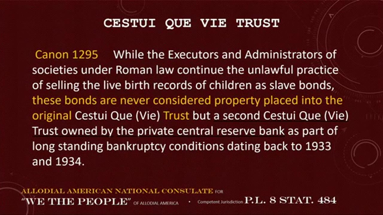 Cestui Que Vie Trust (Act of 1666)