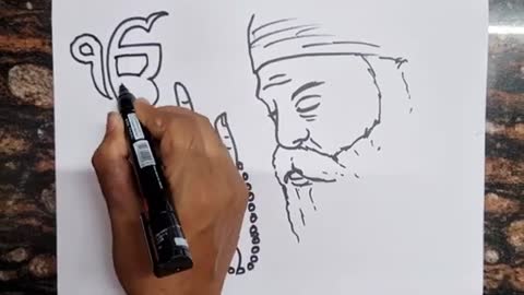 How to Draw Gurunanak Devji Drawing // Gurunanak jayanti