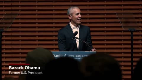 bama addresses disinformation in speech at Stanford