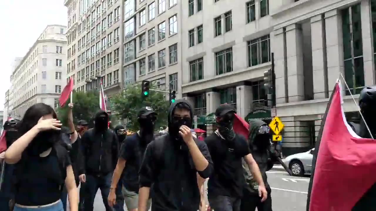 July 6 2019 DC 1.6 antifa marching Right after one of them knocked the phone out of Julios hand