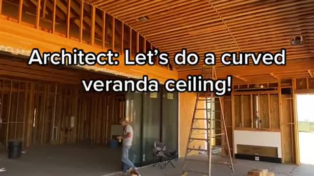 Outdoor veranda patio with a curved bricked ceiling!