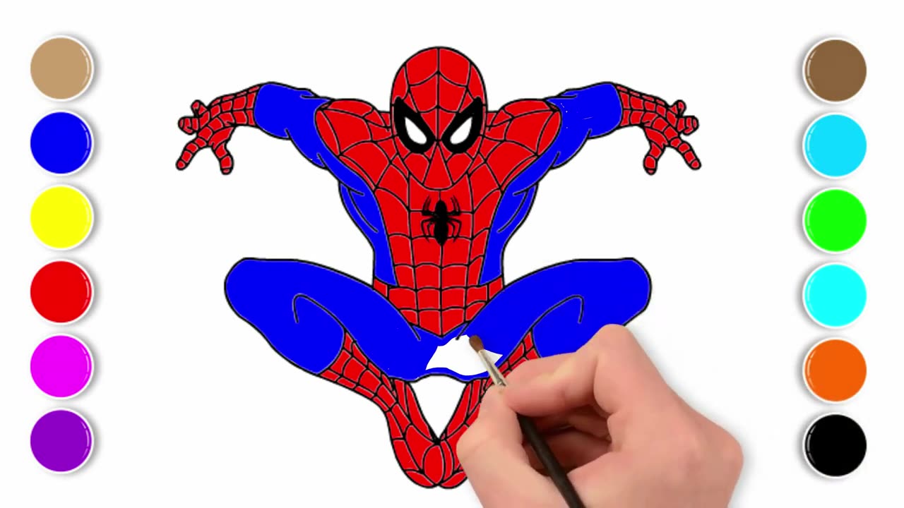 How to Draw Spiderman and Coloring Easy Step by Step For Kids