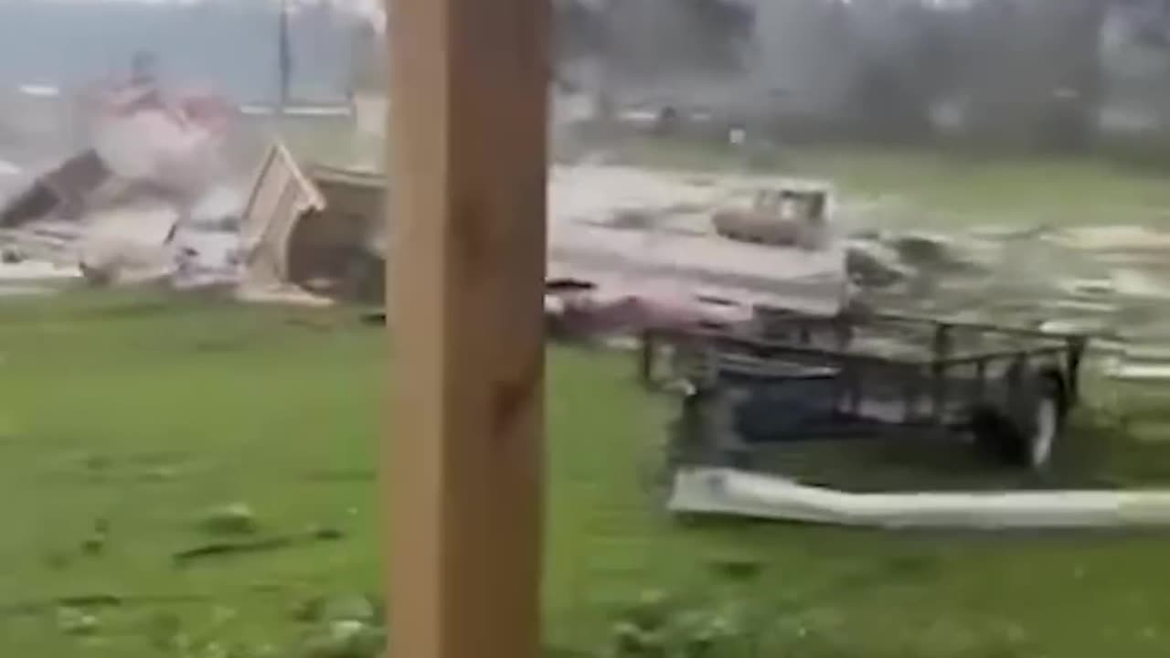 tornado tearing through North Carolina mobile home community