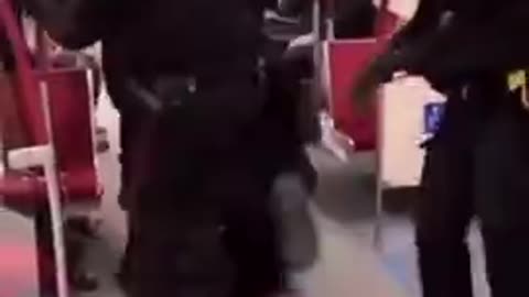 Toronto Police officers were seen dragging and brutally kicking a man on the TTC.