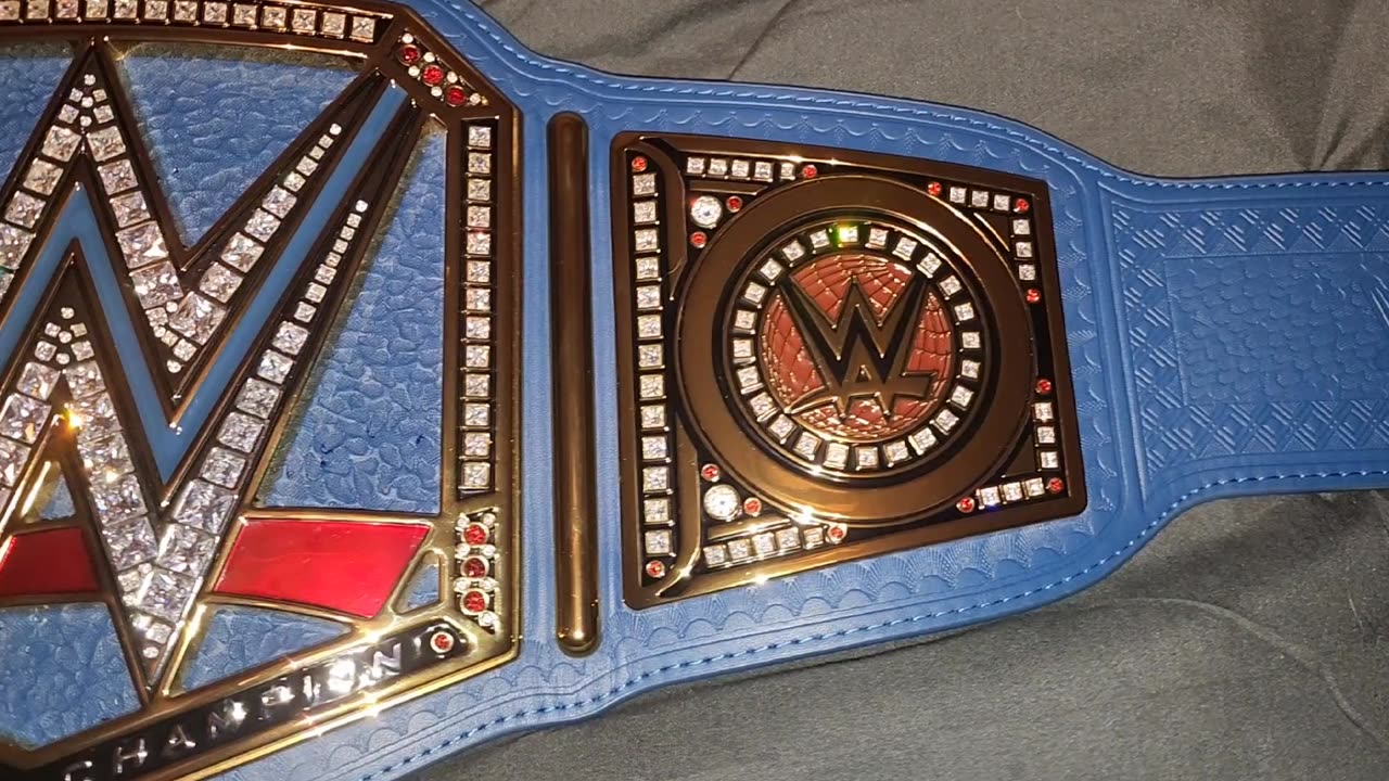 WWE Universal championship (blue) (kids) re-stoned by rafford designs(network logo)