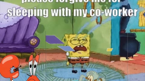 Squidward Is Playing With Tiles While SpongeBob Begs His Boss To Forgive Him ✝️