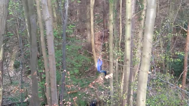 Dude wipes out hard during epic zip line fail