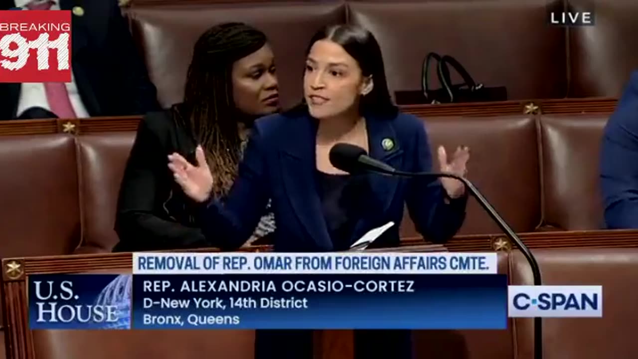 AOC Has Hissy Fit on Podium, Throws Notebook