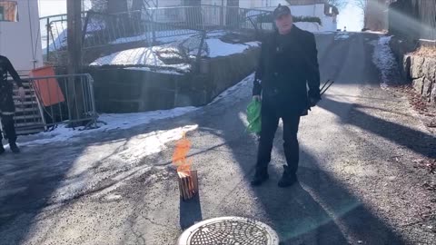 Quran burning in front of the embassy of the Iranian Terror Regime.