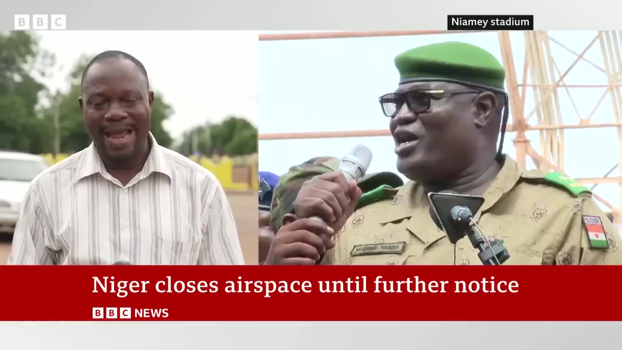 Niger coup leaders shut country's airspace - BBC News