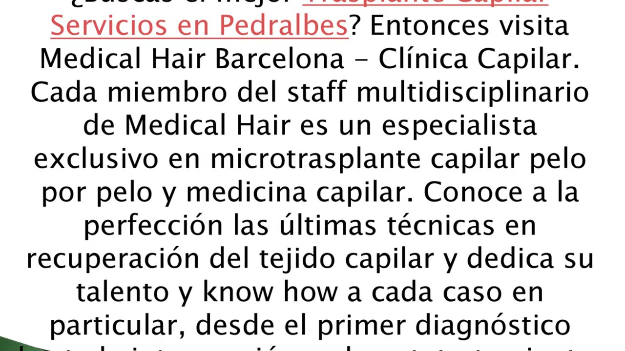Consigue el mejor Trasplante Capilar Servicios en Pedralbes