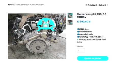 ALLOMOTEUR.COM - Moteur complet AUDI 3.0 TDI DDV