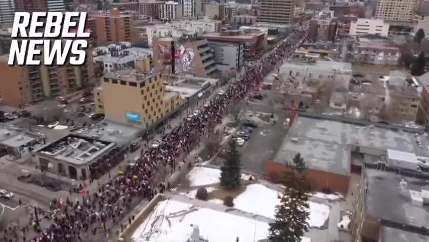 Calgary freedom rally in support of Freedom Convoy (Feb. 19/20, 2022)