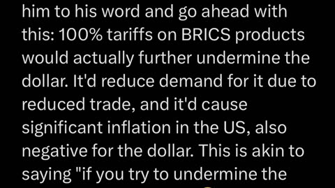 The "mighty U.S. dollar" is apparently so "mighty" that you need to threaten