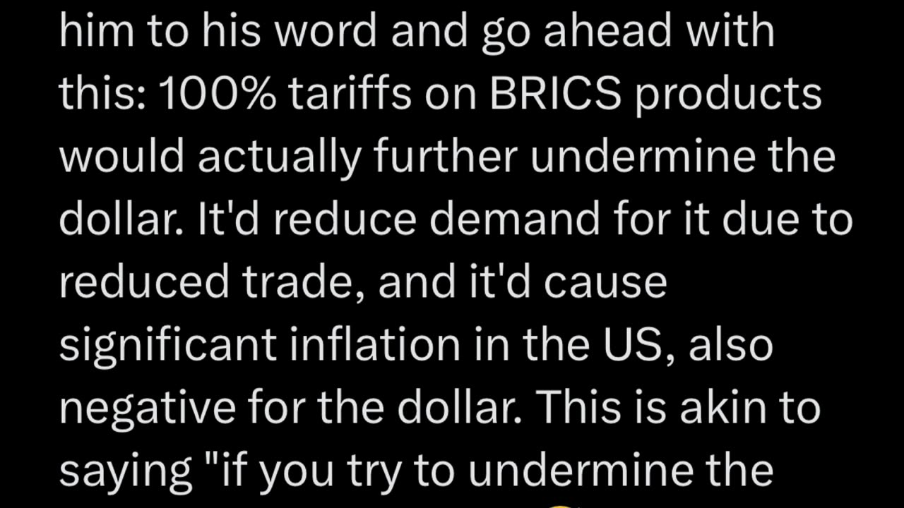 The "mighty U.S. dollar" is apparently so "mighty" that you need to threaten