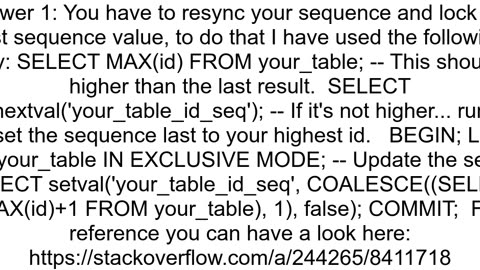 Issues with Sequence Synchronization and Duplicate Key Violation after migration to v320Final