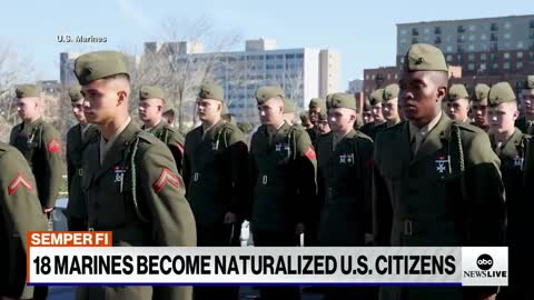 18 Marines from same unit become naturalized US citizens