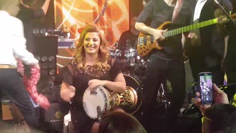 Muslim female musician at the festival