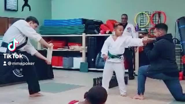 Father training son!