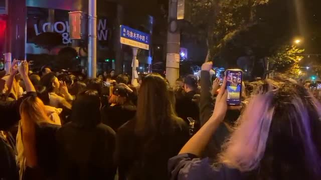 Protesters in Shanghai chant: “CCP step down, Xi Jinping step down.”