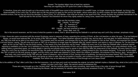 Is Ignatius39 claim that Christians didn39t keep the Sabbath correctly translated