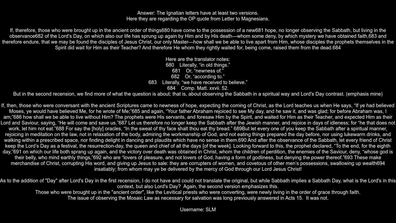 Is Ignatius39 claim that Christians didn39t keep the Sabbath correctly translated