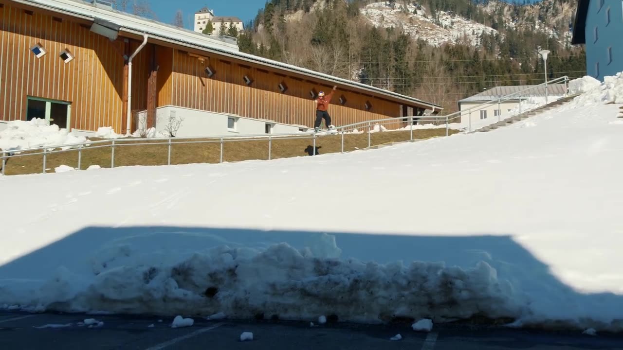 Skiing in Freestyle Through a School