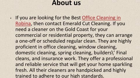 Get The Best Office Cleaning in Robina.