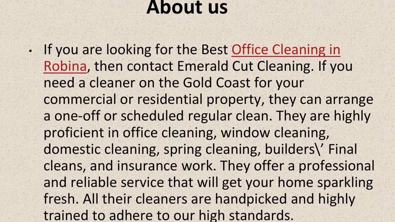 Get The Best Office Cleaning in Robina.