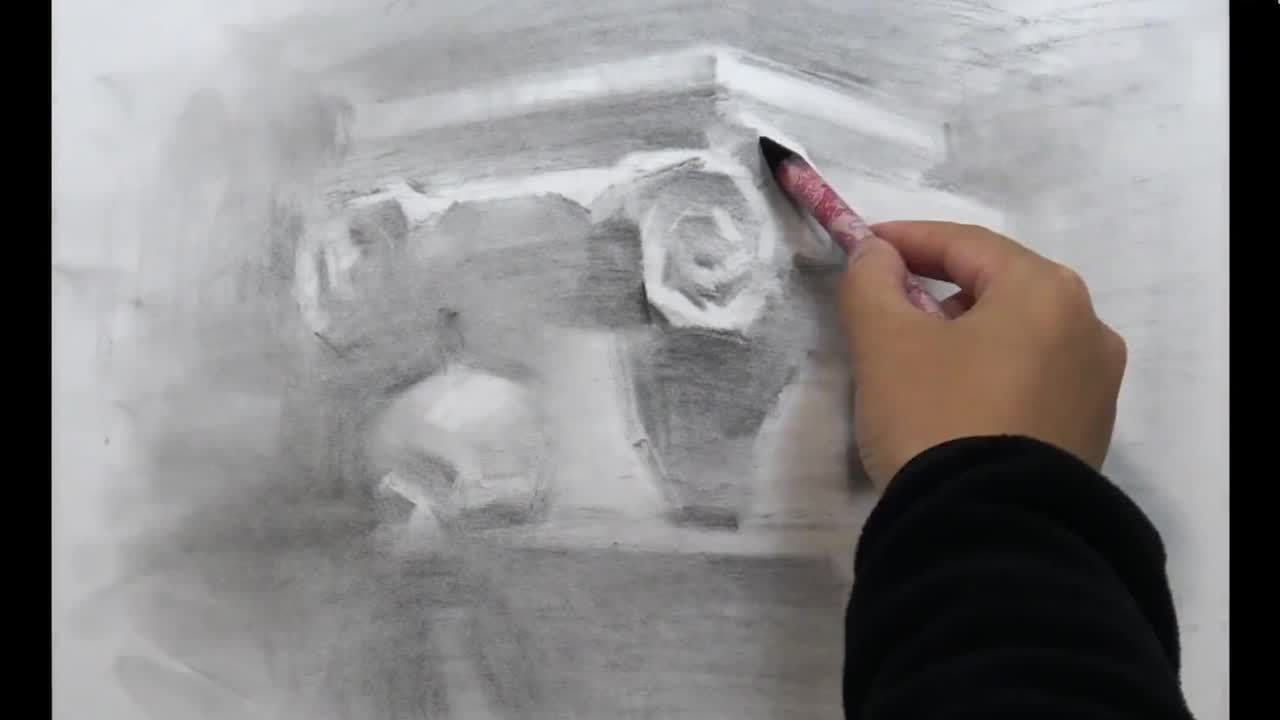 Roman column and skeleton still life sketch process, the content is very suitable for learning 5