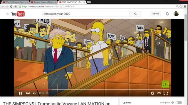 Simpsons 2000 vs Trump 2015 escalator entrance spooky coincidence