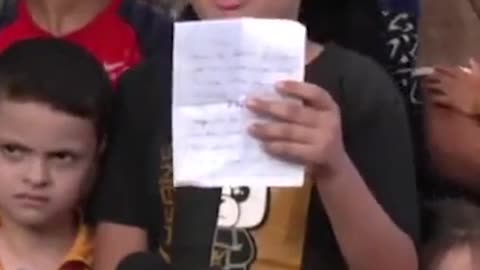 Children in Gaza held a press conference to call for peace and protection.