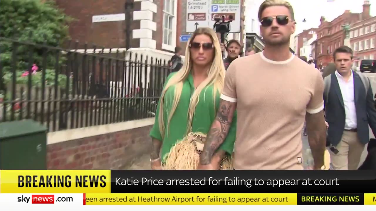 Former model Katie Price arrested at Heathrow Airport after failing to attend court