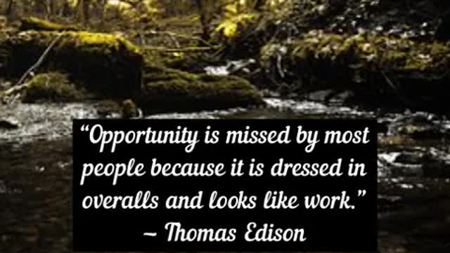 Opportunity is missed by most people because it is dressed in overalls and looks like work Thomas E