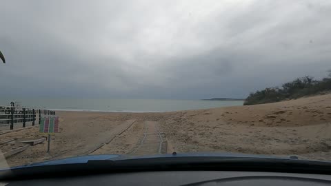 Driving at the South beach Tenby. MARCH 2021