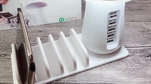 Multi Port USB Mobile Phone Charger Mushroom LED Light Lamp