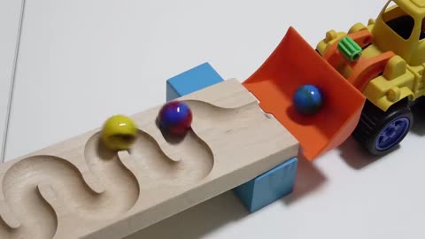 Marble Run Race ☆ HABA Slope, Dump Truck & Garbage Truck # 14