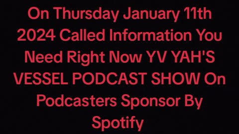 On My Podcast Called Information You Need Right Now