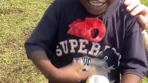 Cute Little Boy play and singing with bottle ❤️☺️