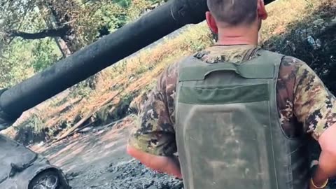 A Ukrainian 155mm self-propelled gun