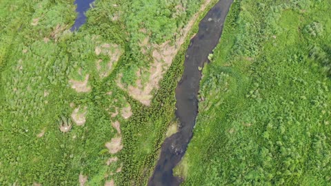 Evening at rural Pan river 潘河 🇨🇳 (2018-08) {aerial}