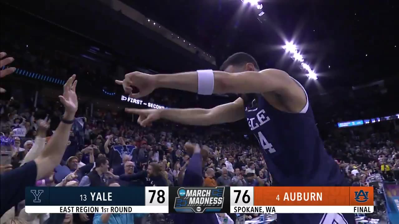 March 23, 2024 -#13 Yale Upsets #4 Auburn in First Round of NCAA Tourney