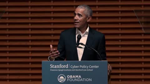 bama addresses disinformation in speech at Stanford