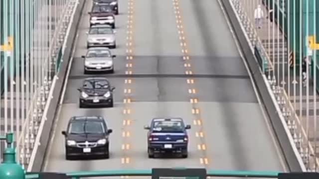 Bridge and car