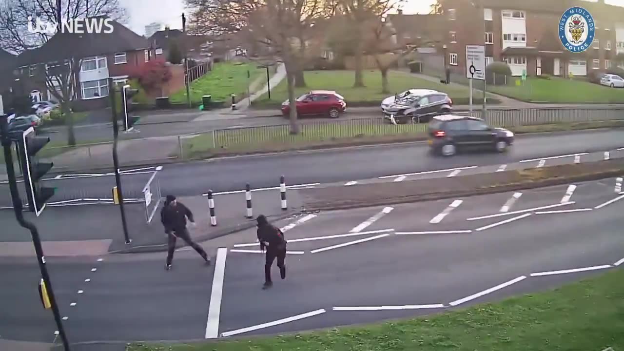 CCTV footage shows the moments before and after a dad was murdered with a