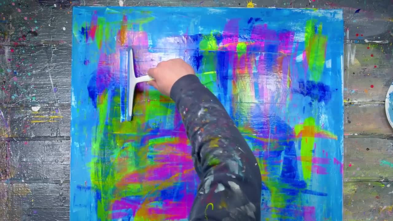 Colorful Pop Art / Abstract Painting Demo With Stencils | Peace